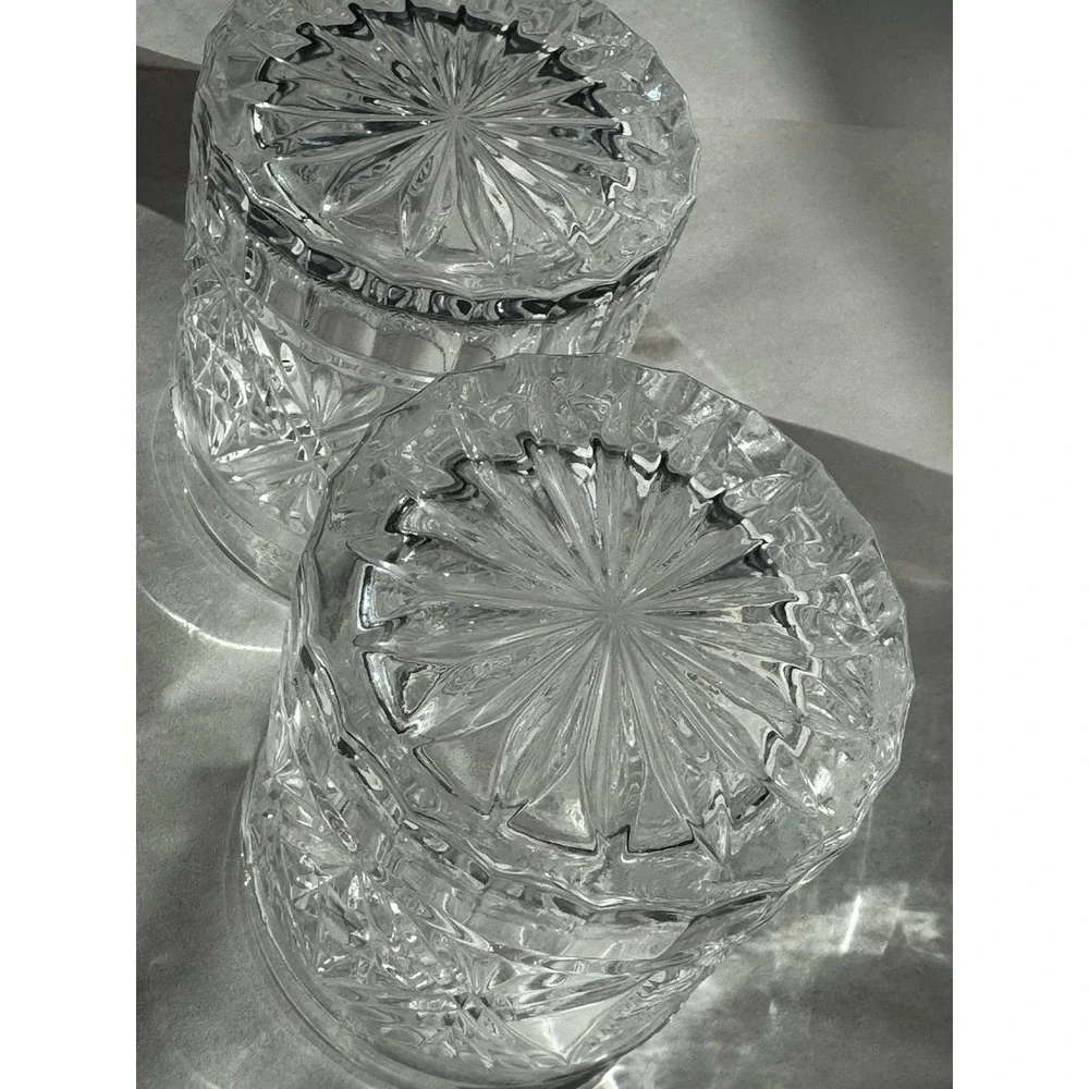 Oxford Crystal 2 PC Bohemia 24% Cut Crystal Double Old Fashioned Glass Polter